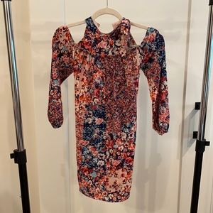 Cold shoulder long sleeve floral dress